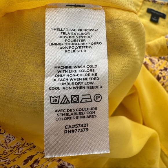 Ann Taylor Yellow Maroon Paisley Ditzy Floral Ruffle Long Sleeve Top Size Med - Picture 9 of 11